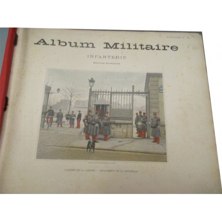 Album militaire, scènes de la vie du soldat, 1890 - uniformes militaires, armée, gravures,