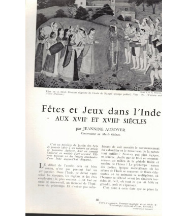 Indes fêtes et jeux XVIIe s, Nativité selon Saint Luc, Ispahan Iran, peintre Raphaël, cubisme, - Le Jardin des arts n°38 1957,
