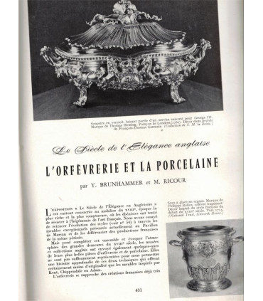art Mexique, orfèvrerie porcelaine anglaise, Rome antique, fleurs miniatures,  flamand,- Jardin des arts n°55 mai 1959 -