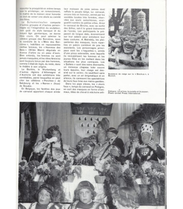 Carnaval de Venise, carnaval Bâle, carnaval Rio Brésil, masques de carnaval, - Jardin des arts n°76 mars 1961 -