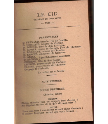 Oeuvres de Corneille, Théâtre, Le Cid, Horace, Cina, Polyeucte,  - théâtre XVIIe s., dos cuir rainures,