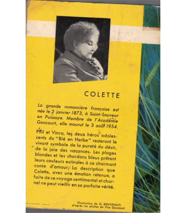 Le blé en herbe, Colette, 1957 - amours adolescentes, roman d'amour,