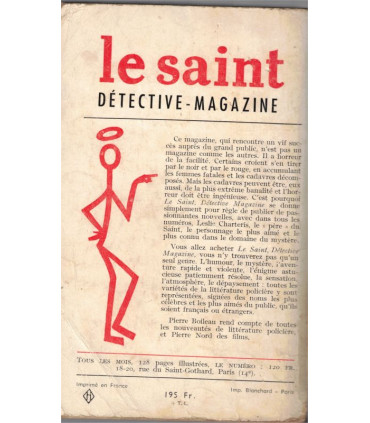 L'enfer attend le Saint, Leslie Charteris, 1959 -, les aventures du Saint, roman policier,