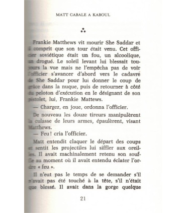 Matt Cabale à Kaboul, François Chabrey, 1980 - espionnage, Classiques de l'Espionnage, roman policier,