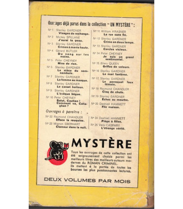 Gare-toi, Beauté, Peter Cheyney, 1950 -, Un Mystère, roman policier,