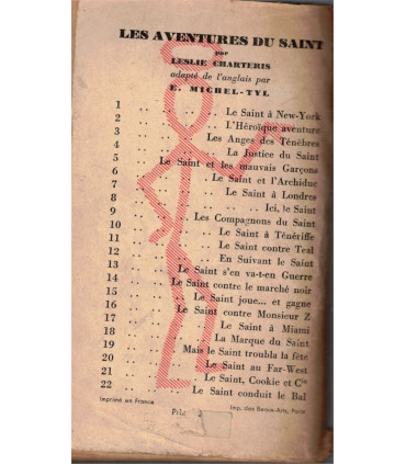 Les anges des ténèbres, Leslie Charteris, 1950 -, les aventures du Saint, roman policier,