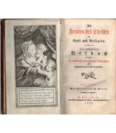 Daté 1807, Die Freuden des Christen in Gott und Religion, Betbuch, 1807 - missel XIXe s, reliure cuir XIXe s.,  Bibel, bible,
