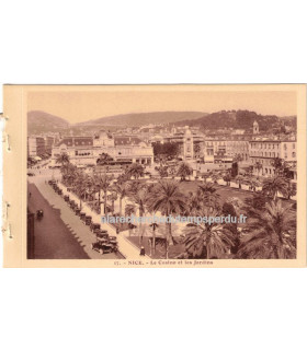 Nice, le Casino et les jardins - série carnet Nice A la Riviera, carte postale 06 Alpes-Maritimes,