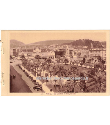 Nice, le Casino et les jardins - série carnet Nice A la Riviera, carte postale 06 Alpes-Maritimes,