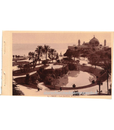 Nice, les jardins Albert Ier - série carnet Nice A la Riviera, carte postale 06 Alpes-Maritimes,