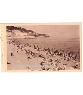 Nice, la plage, Quai des Etats-Unis - série carnet Nice A la Riviera, carte postale 06 Alpes-Maritimes,