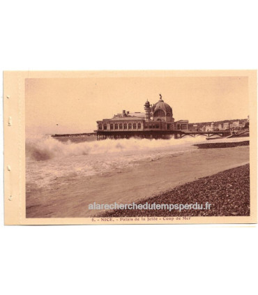 Nice, Palais de la Jetée, Coup de Mer - série carnet Nice A la Riviera, carte postale 06 Alpes-Maritimes,