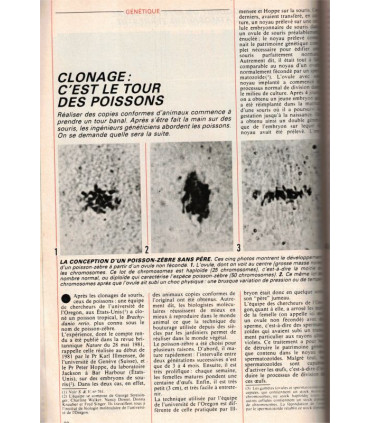 Bombe atomique, clonage poissons, dyslexie, génétique, robotique en 1980, poissons, - Science et Vie N°767 août 1981 -