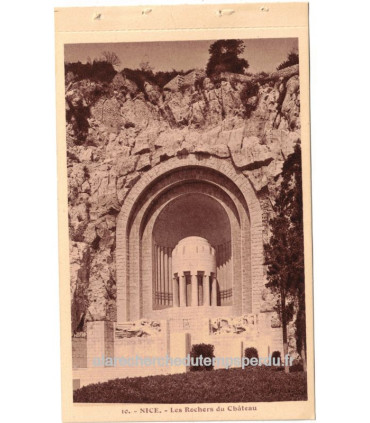 Nice, les Rochers du Château - série carnet Nice A la Riviera, carte postale 06 Alpes-Maritimes,