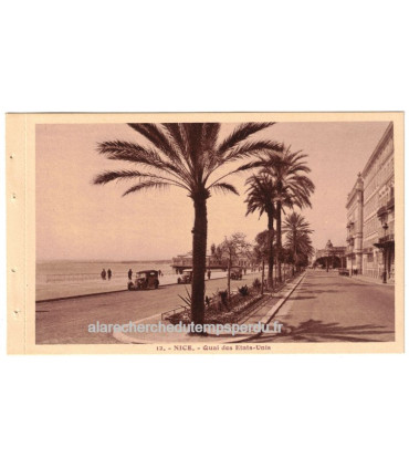 Nice, Quai des Etats-Unis - série carnet Nice A la Riviera, carte postale 06 Alpes-Maritimes,