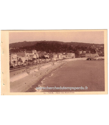 Nice, Quai des Etats-Unis - série carnet Nice A la Riviera, carte postale 06 Alpes-Maritimes,