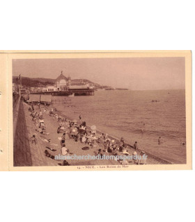 Nice, les bains de mer - série carnet Nice A la Riviera, carte postale 06 Alpes-Maritimes,