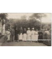 Employés d'un hôtel restaurant en 1900, société Produits As de Trèfle - plaques photographiques - carte postale, restaurants,