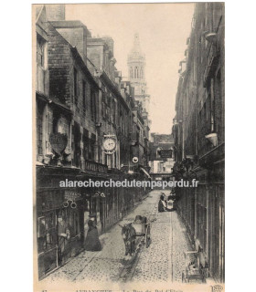 Avranches, la rue du Pot-d'Etain - carte postale département 50 Manche, charrette tirée par âne,