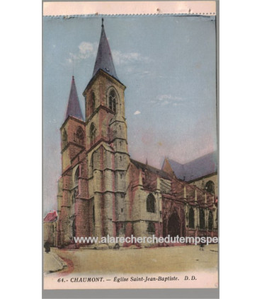Chaumont, église Saint-Jean-Baptiste,  - carte postale département 52 Haute-Marne,