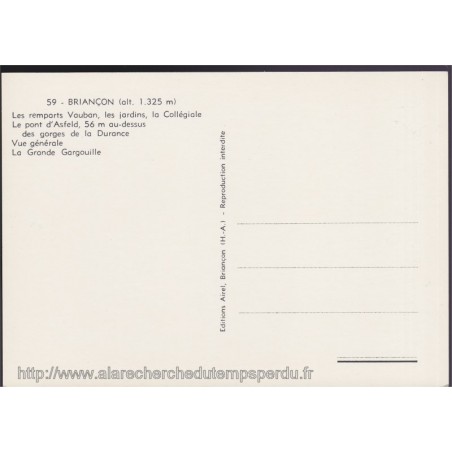 Souvenir de Briançon - 05, Hautes-Alpes, carte postale, villages, Airel, pont, église