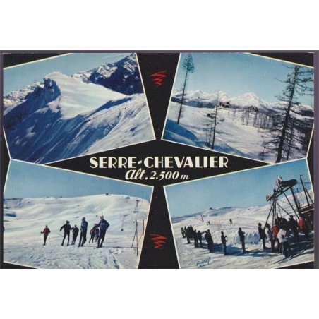 Serre-Chevalier - 05, Hautes-Alpes, carte postale, montagne, ski, Airel