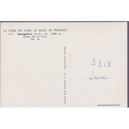 Montgenèvre, Hôtel Le Chalvet  - 05, Hautes-Alpes, carte postale, restaurants, Airel