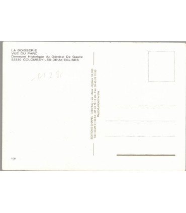 Colombey-les-deux-Eglises, la Boisserie, vue du parc - carte postale département 52 Haute-Marne, Général de Gaulle,
