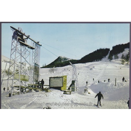 Vars-Sainte-Marie, départ du téléski du Peynier - 05, Hautes-Alpes, carte postale, ski