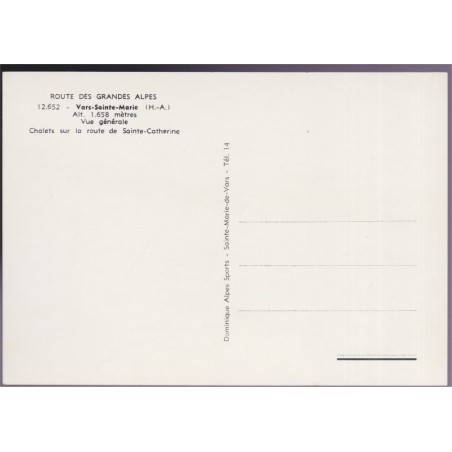 Vars-Sainte-Marie, chalets sur la route de Sainte-Catherine - 05, Hautes-Alpes, carte postale, villages, neige