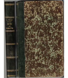 Rome et Lorette, Louis Veuillot, 1841 -, gravures anciennes, Italie, Rome, christianisme, reliure cuir,