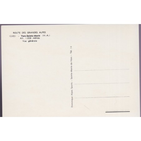 Vars-Sainte-Marie, vue générale - 05, Hautes-Alpes, carte postale, villages, neige
