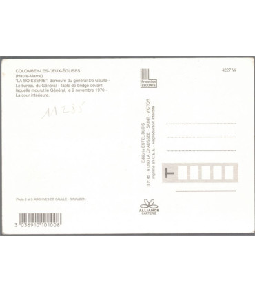 Colombey-les-deux-Eglises, la Boisserie, bureau - carte postale département 52 Haute-Marne, Général de Gaulle,