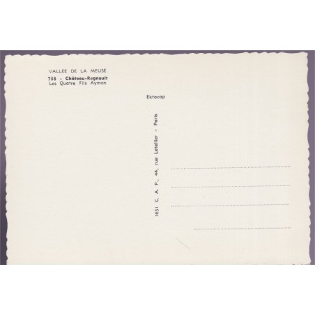 Château-Regnault, Vallée de la Meuse - carte postale, 08 Ardennes, péniche, pont, CAP