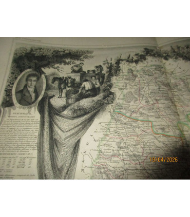 Gravure Côte d'Or 1850, Levasseur, département 21 - Atlas national illustré