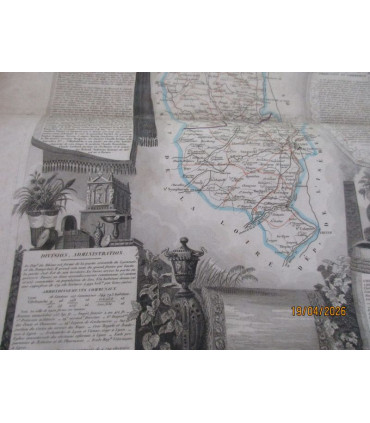 Gravure Rhône 1850, Levasseur, département 69 - Atlas national illustré