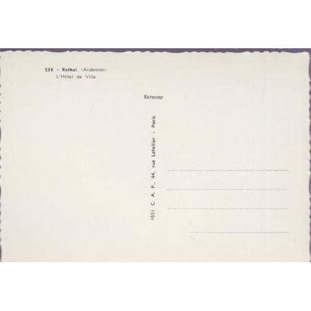 Rethel, l'hôtel de ville, carte postale Ardennes 08 - villages,