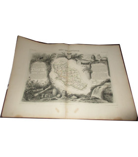 Gravure Département de Vaucluse 1844 Levasseur  - département 84, Atlas national illustré Levasseur, cartes géographiques,
