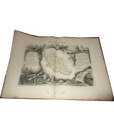 Gravure Département de Vaucluse 1844 Levasseur  - département 84, Atlas national illustré Levasseur, cartes géographiques,