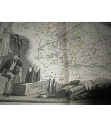 Gravure Département de Loir et Cher 1845 Levasseur  - Atlas national illustré Levasseur, cartes géographiques,