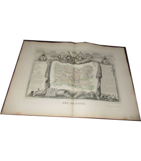 Gravure Département de l'Oise 1846, Levasseur, - département 60, Atlas national illustré Levasseur