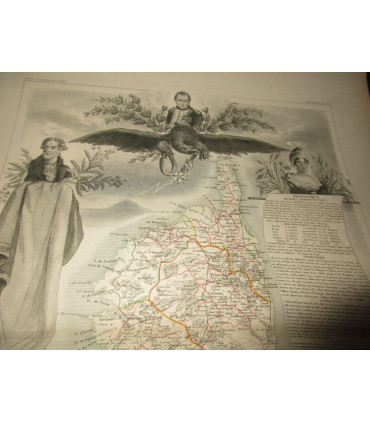 Gravure Département de la Corse 1844, Levasseur, - Atlas national illustré Levasseur, cartes géographiques,
