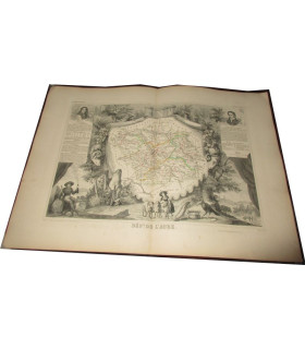 Gravure Département de l'Aube 1846 Levasseur  - département 10, Atlas national illustré Levasseur, cartes géographiques,