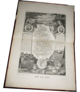 Gravure Département du Jura 1846 Levasseur  - Atlas national illustré Levasseur, cartes géographiques,