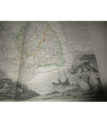 Gravure Département de la Vendée 1846 Levasseur  - département 85, Atlas national illustré Levasseur, cartes géographiques,