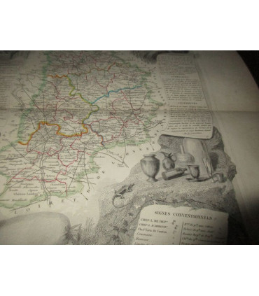 Gravure Département de Seine et Marne 1844, Levasseur, - Atlas national illustré Levasseur, cartes géographiques,
