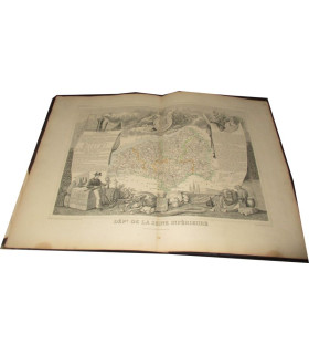 Gravure Département de la Seine Inférieure 1844, Levasseur, - Atlas national illustré Levasseur, cartes géographiques,