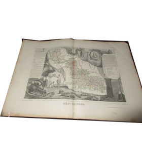 Gravure Département du Nord 1844, Levasseur, - département 59, Atlas national illustré Levasseur, cartes géographiques,