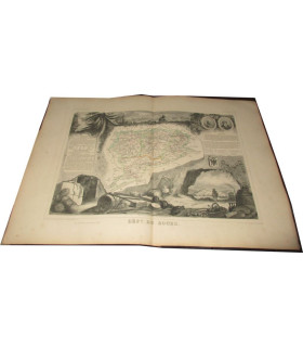 Gravure Département du Doubs 1846 Levasseur  - Atlas national illustré Levasseur, cartes géographiques,