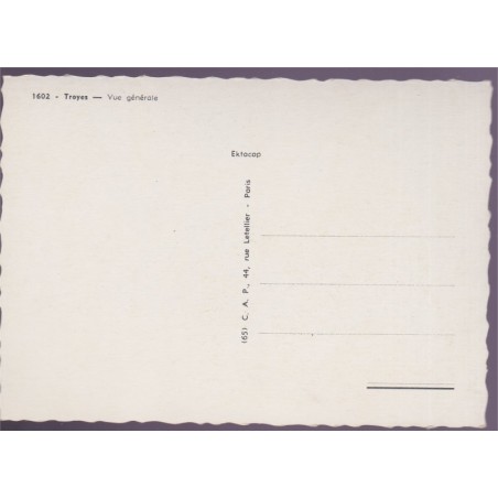 Troyes, vue générale - carte postale, département Aube 10 -  ville, automobiles,